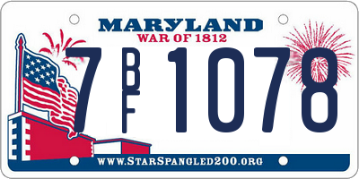 MD license plate 7BF1078
