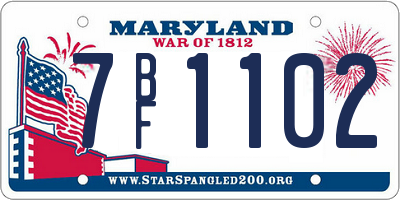 MD license plate 7BF1102