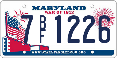 MD license plate 7BF1226