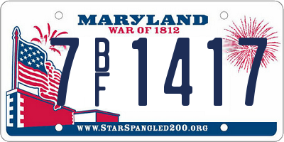 MD license plate 7BF1417