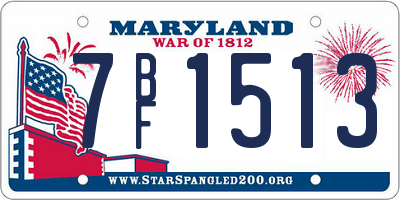 MD license plate 7BF1513