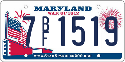 MD license plate 7BF1519
