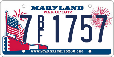 MD license plate 7BF1757
