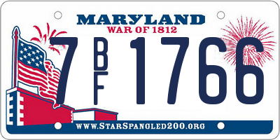 MD license plate 7BF1766