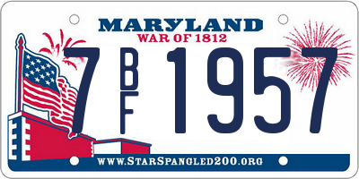 MD license plate 7BF1957