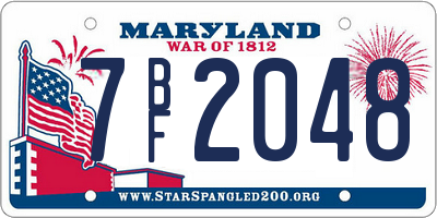 MD license plate 7BF2048