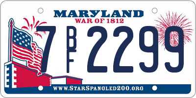 MD license plate 7BF2299