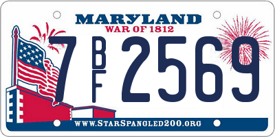 MD license plate 7BF2569