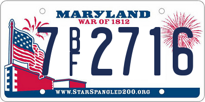 MD license plate 7BF2716