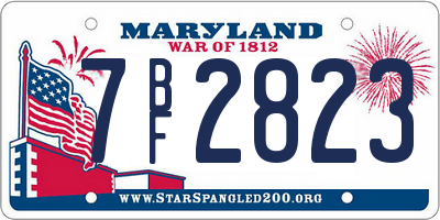 MD license plate 7BF2823
