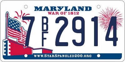 MD license plate 7BF2914