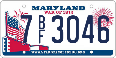 MD license plate 7BF3046