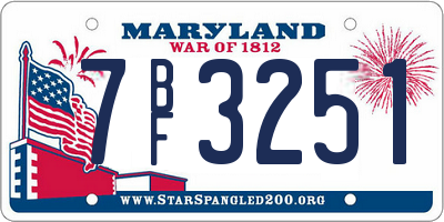 MD license plate 7BF3251