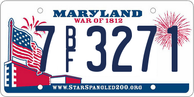 MD license plate 7BF3271