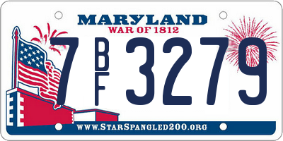 MD license plate 7BF3279