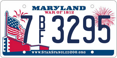 MD license plate 7BF3295