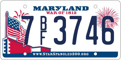 MD license plate 7BF3746