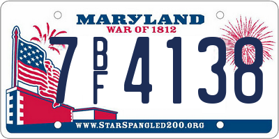 MD license plate 7BF4138