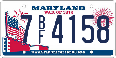 MD license plate 7BF4158