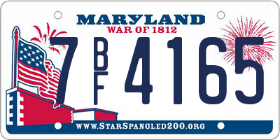 MD license plate 7BF4165
