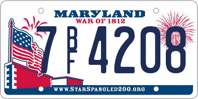 MD license plate 7BF4208