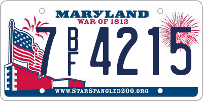 MD license plate 7BF4215