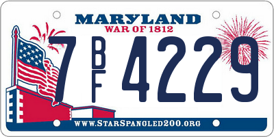 MD license plate 7BF4229