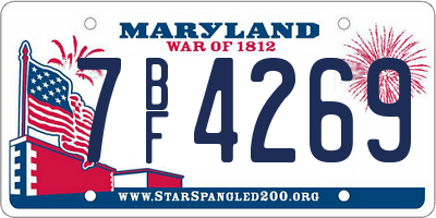 MD license plate 7BF4269