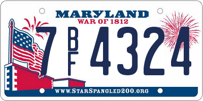 MD license plate 7BF4324