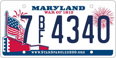 MD license plate 7BF4340