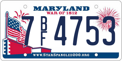 MD license plate 7BF4753