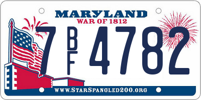 MD license plate 7BF4782