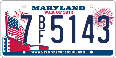 MD license plate 7BF5143