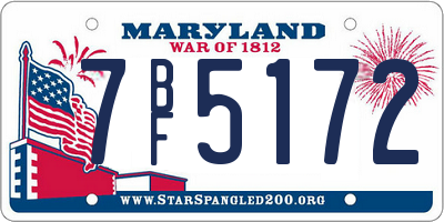 MD license plate 7BF5172