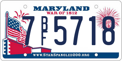 MD license plate 7BF5718