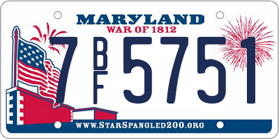 MD license plate 7BF5751