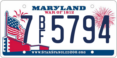 MD license plate 7BF5794