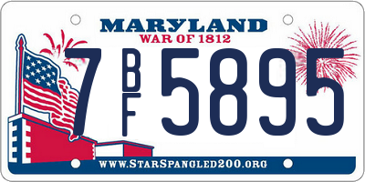 MD license plate 7BF5895