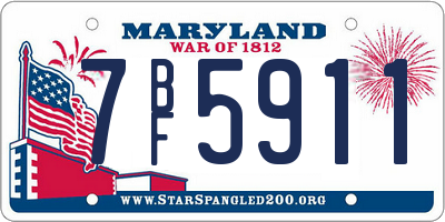 MD license plate 7BF5911