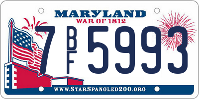 MD license plate 7BF5993