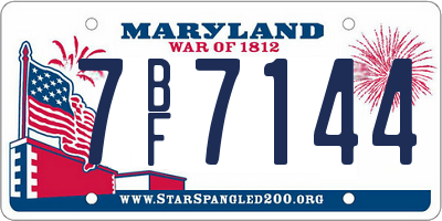 MD license plate 7BF7144