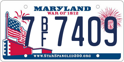 MD license plate 7BF7409