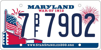 MD license plate 7BF7902