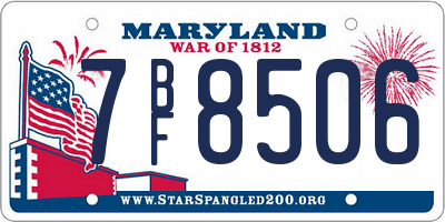 MD license plate 7BF8506