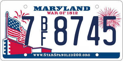 MD license plate 7BF8745