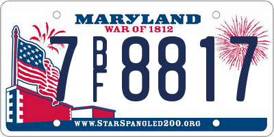 MD license plate 7BF8817