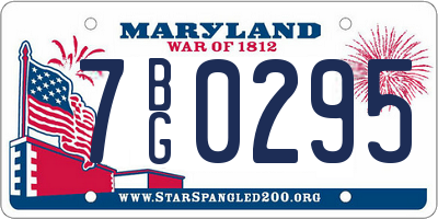 MD license plate 7BG0295