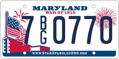 MD license plate 7BG0770