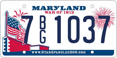 MD license plate 7BG1037