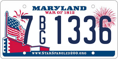 MD license plate 7BG1336
